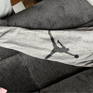 Jordan Gray Sweatpants with Black Logo